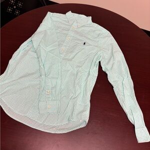 Ralph Lauren Mint Checkered Button Down Shirt